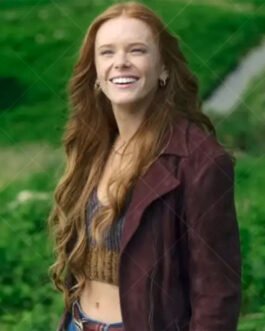 Abigail Cowen Fate The Winx Saga Suede Leather Jacket