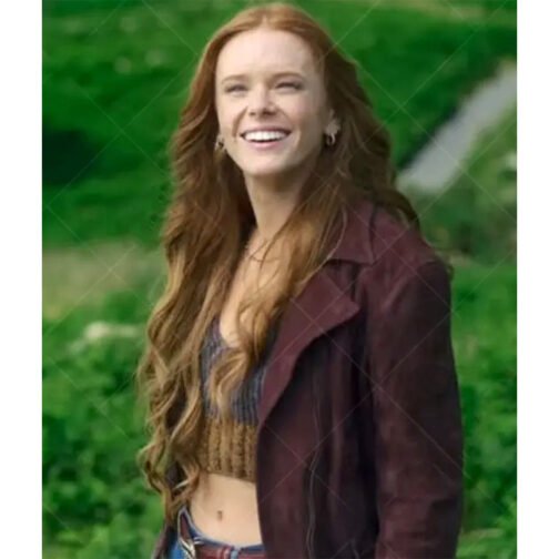 Abigail Cowen Fate The Winx Saga Suede Leather Jacket