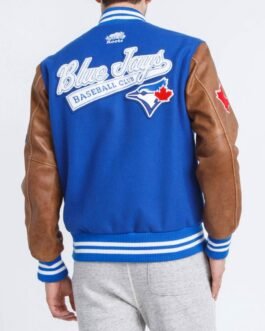 Toronto Blue Jays Letterman  Blue and Brown Jacket