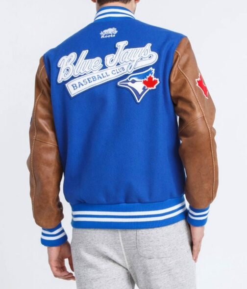 Toronto Blue Jays Letterman  Blue and Brown Jacket - Image 2