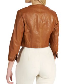Women’s Bolero Tan Leather Jacket