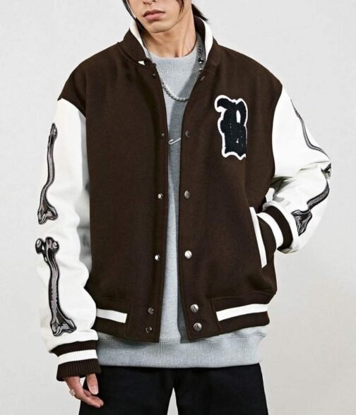 Varsity Boneless Bones Letterman Jacket - Image 6