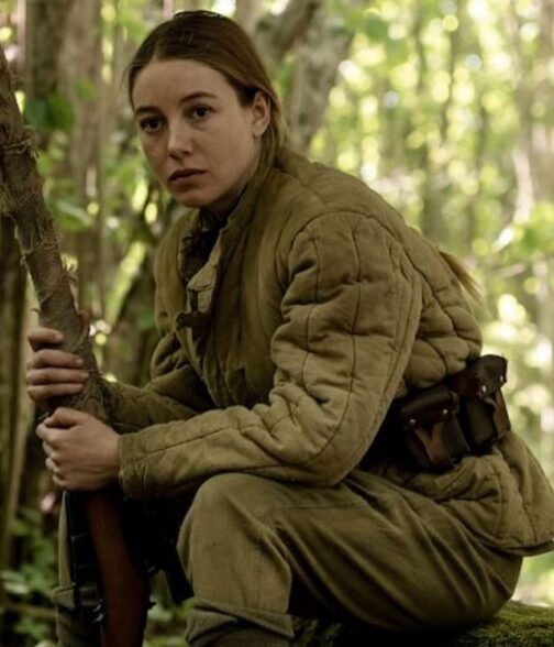 Charlotte Vega Burial Brown Jacket