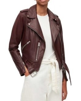 Zibby Allen Virgin River S04 Biker Brown Leather Jacket