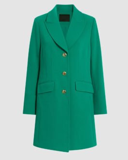 Women’s Tricotine Button Front Wool Coat