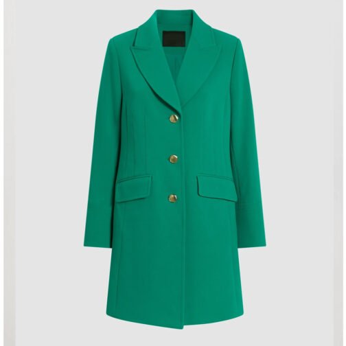 Women’s Tricotine Button Front Wool Coat