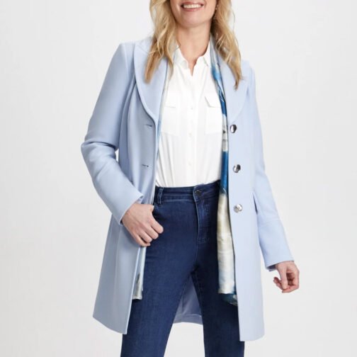 Women’s Tricotine Button Front Wool Coat - Image 8