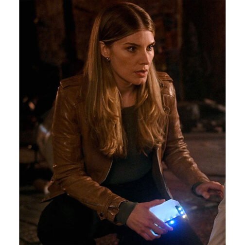 Quantum Leap Caitlin Bassett Brown Leather Jacket - Image 4