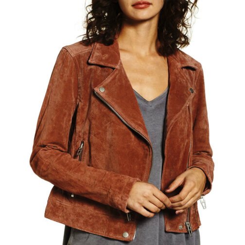 Arrow S06 Caity Lotz Suede Brown Jacket - Image 4