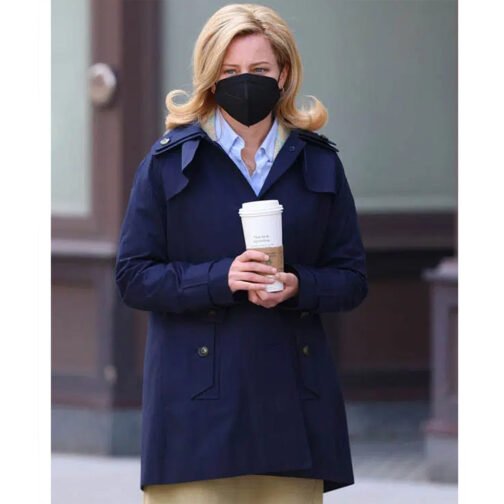 Elizabeth Banks Call Jane Blue Cotton Coat - Image 2
