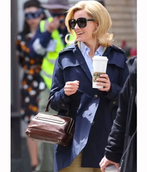 Elizabeth Banks Call Jane Blue Cotton Coat - Image 4