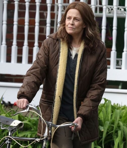 Sigourney Weaver Call Jane Brown Shearling Jacket - Image 2