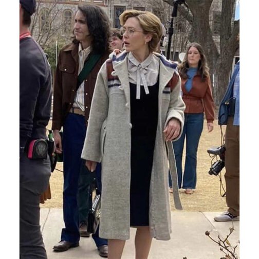 Elizabeth Olsen Love & Death Gray Coat