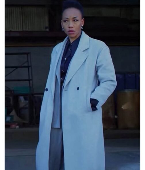The Good Fight S06 Charmaine Bingwa White Trench Coat - Image 2