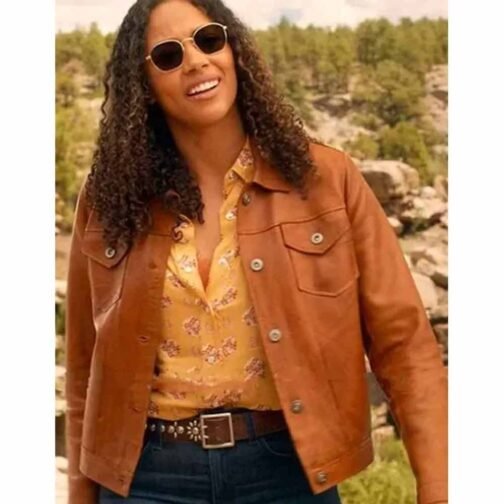 Kylie Bunbury Big Sky Season 3 Brown Leather Jacket - Image 2