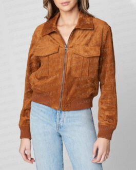 Poker Face Natasha Lyonne Flight Suede Jacket
