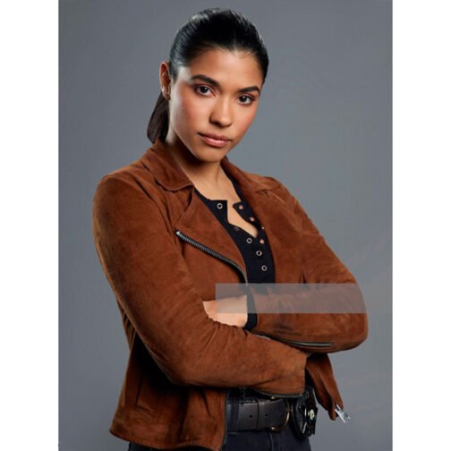 Chicago P.D. S07 Lisseth Chavez Suede Jacket - Image 5