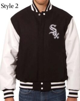 Chicago White Sox MLB Letterman Black and White Jacket