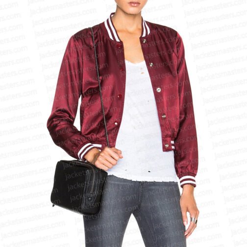 The Voice Season 10 Christina Aguilera Burgundy Jacket - Image 4