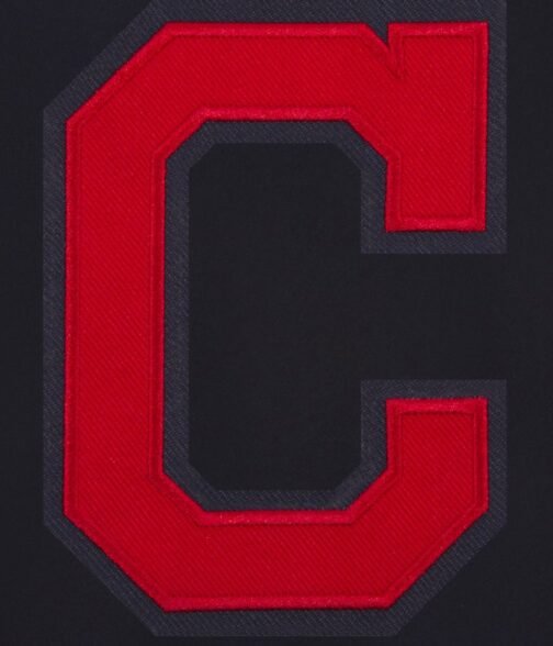 Cleveland Indians Navy Blue Wool Letterman Jacket - Image 3