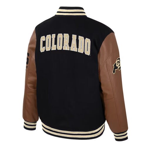 Colorado Buffaloes Navy and Brown Letterman Jacket - Image 2