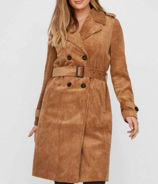 Women’s Tobacco Brown Trench Belted Coat - Image 3