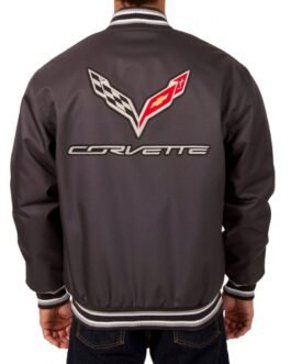Varsity Corvette Poly Black Satin Jacket
