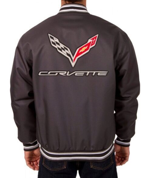 Varsity Corvette Poly Black Satin Jacket - Image 2