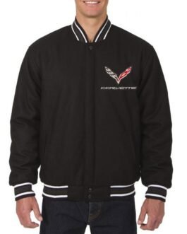 Corvette Varsity Wool Black Jacket