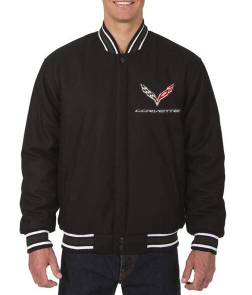 Corvette Varsity Wool Black Jacket
