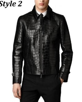 Biker Croc Alligator Leather Jacket