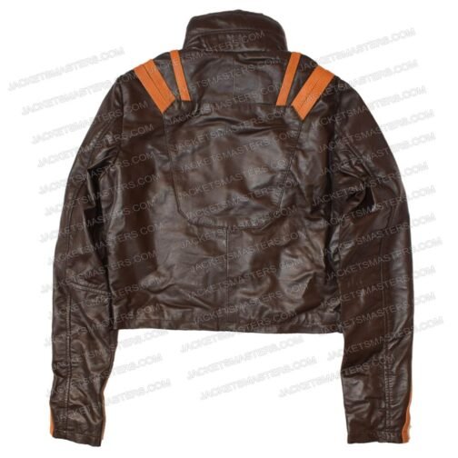 Cyberpunk Syn Brown Leather Jacket - Image 3