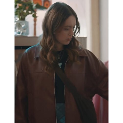 Daddy Issues Aimee Lou Wood Bomber Leather Jacket - Image 7