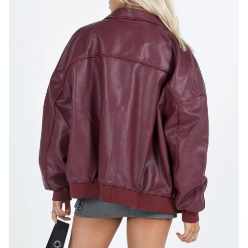 Daddy Issues Aimee Lou Wood Bomber Leather Jacket - Image 3