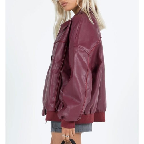Daddy Issues Aimee Lou Wood Bomber Leather Jacket - Image 4