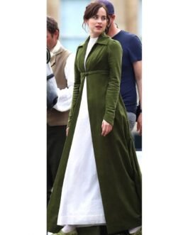 Dakota Johnson Persuasion Green Cotton Coat