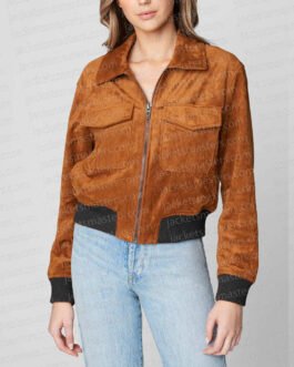 The Gray Man Ana De Armas Brown Cropped Jacket