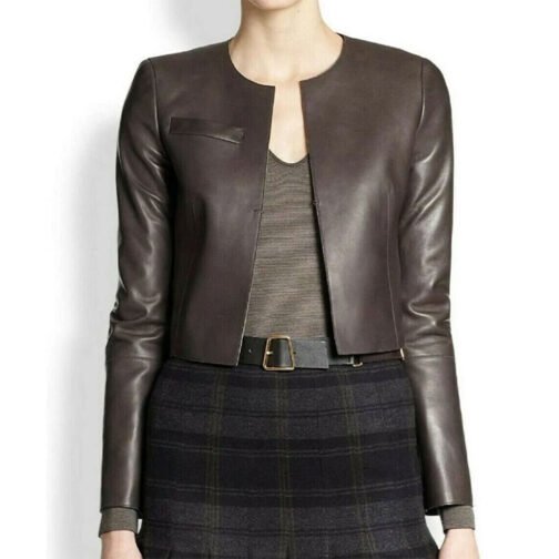 Bolero Dark Brown Leather Jacket