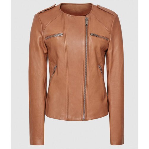 Arianne Zucker Days of Our Lives Brown Leather Jacket - Image 4
