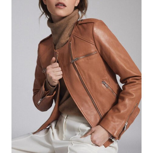 Arianne Zucker Days of Our Lives Brown Leather Jacket - Image 6