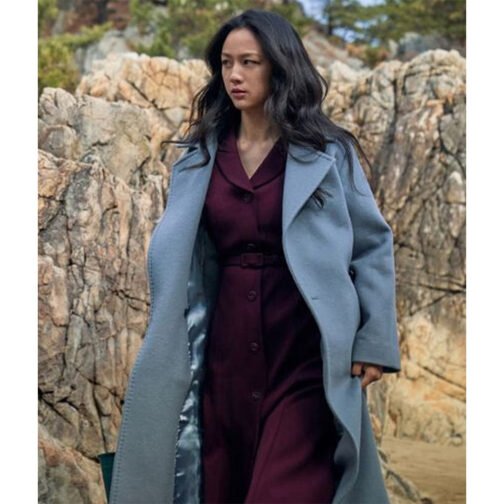 Tang Wei Decision to Leave Wool Light Blue Coat - Image 2