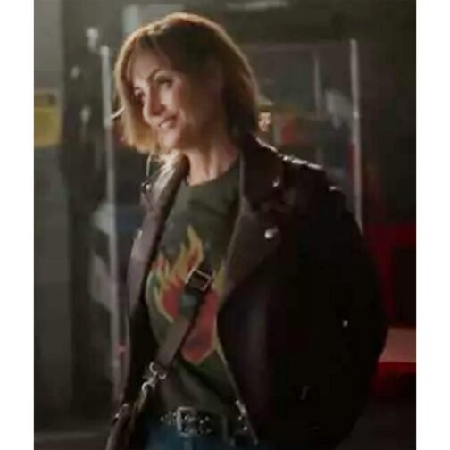 Fire Country Diane Farr Brown Leather Jacket - Image 6