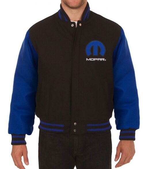 Varsity Dodge Mopar Embroidered Royal Blue and Black Jacket