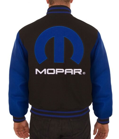 Varsity Dodge Mopar Embroidered Royal Blue and Black Jacket - Image 2