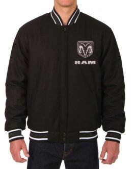 Varsity Dodge Ram Black Wool Jacket