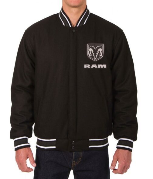 Varsity Dodge Ram Black Wool Jacket