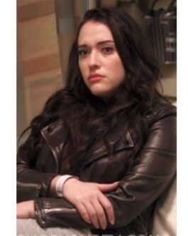Dollface Kat Dennings Brown Leather Jacket