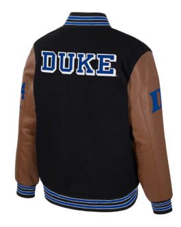 Duke Blue Devils Black and Brown Letterman Jacket