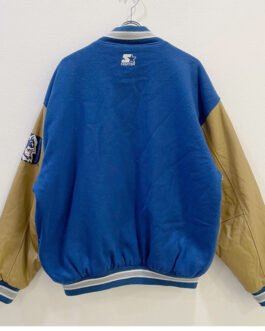 Duke University Blue and Tan Brown Varsity Jacket