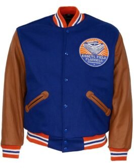 1988 Ebbets Field Flannels Blue and Brown Varsity Jacket